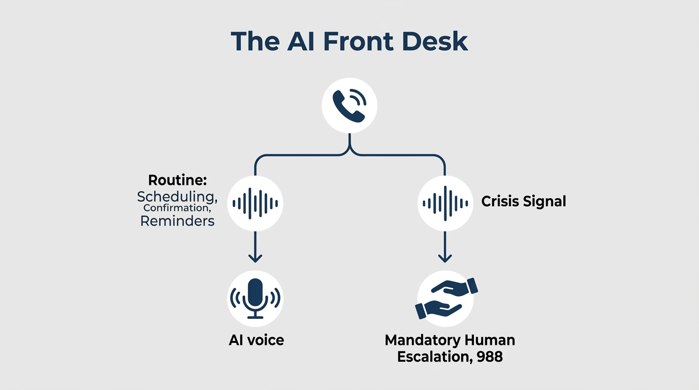 AI Front Desk for Psychiatric Practices: Guardrails Before Automation infographic