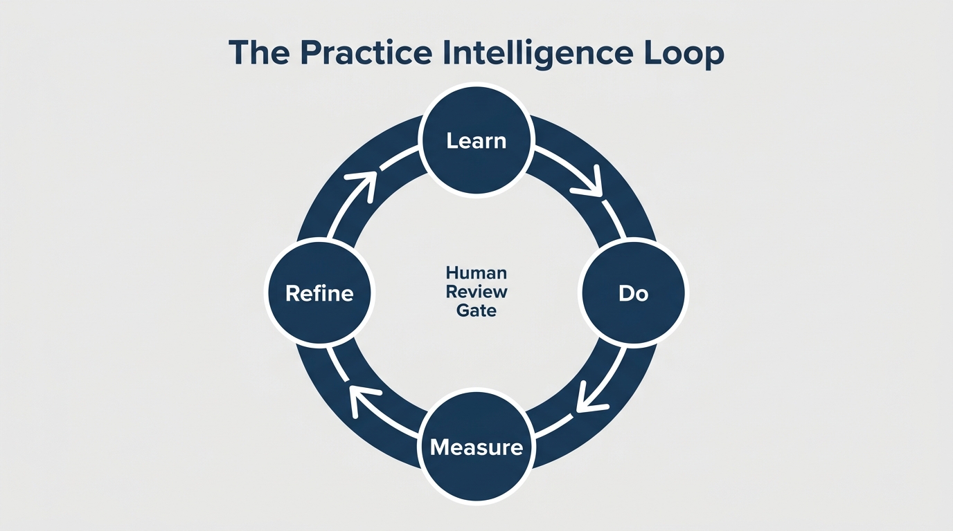 The Practice Intelligence Loop: Turning Patient Questions into Growth and Better Operations infographic
